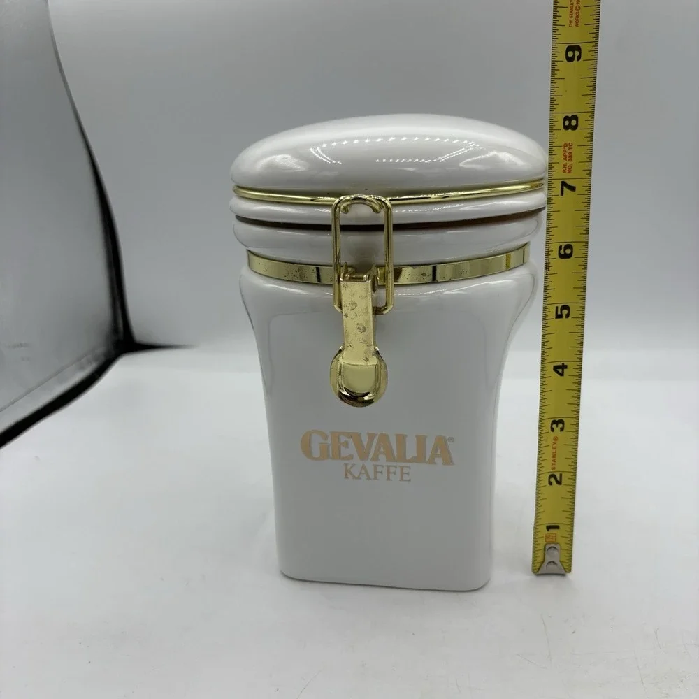 Gevalia Kaffe Coffee Canister White Gold Majesty King Sweden 8